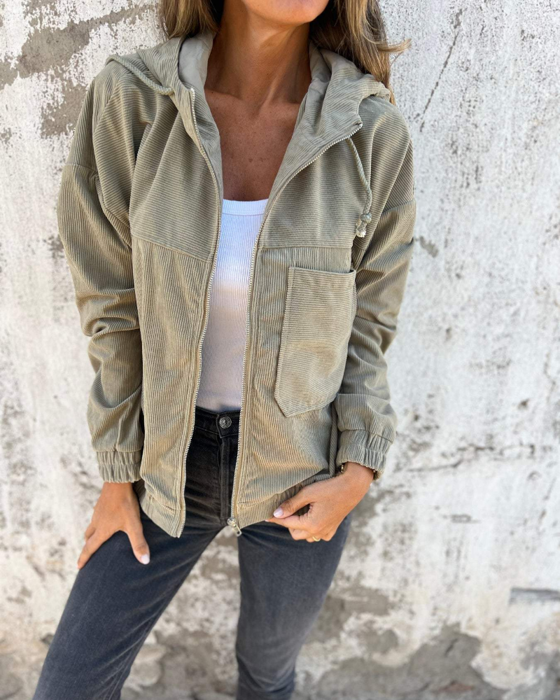 Blair | Corduroy Hooded Zip-Up Jacket