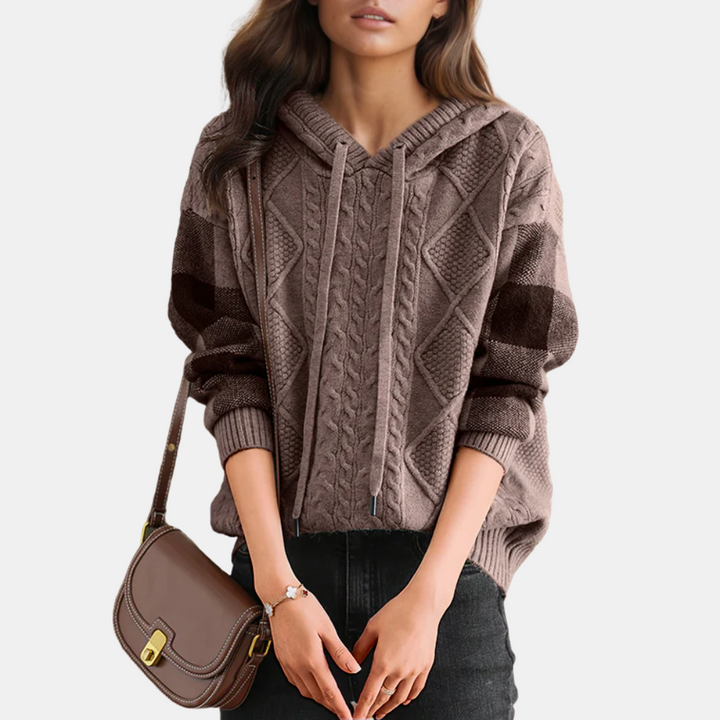 Babs | Cable Knit Hoodie Sweater