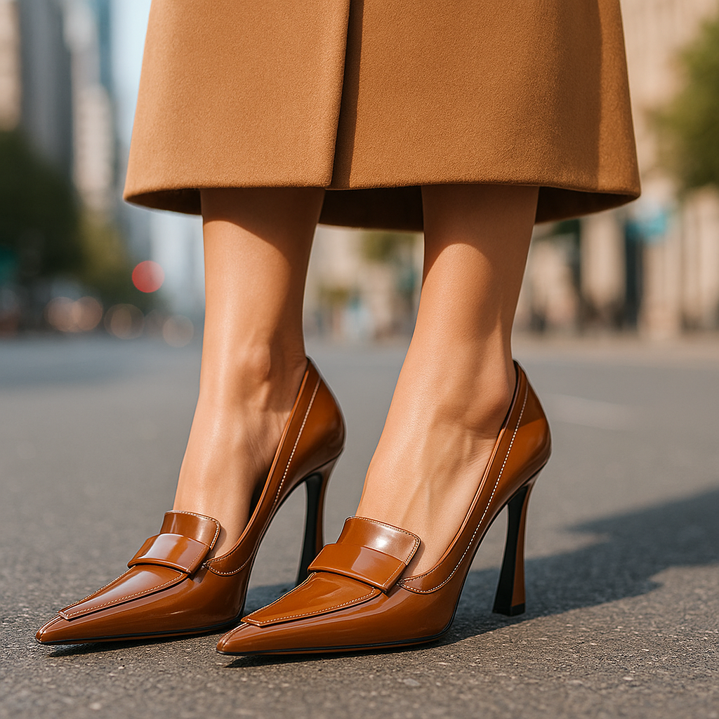 Leah Patent Pumps