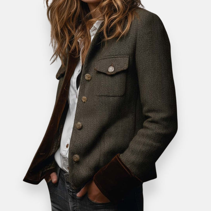 Chic Jacket | Velvet Detail Jacket