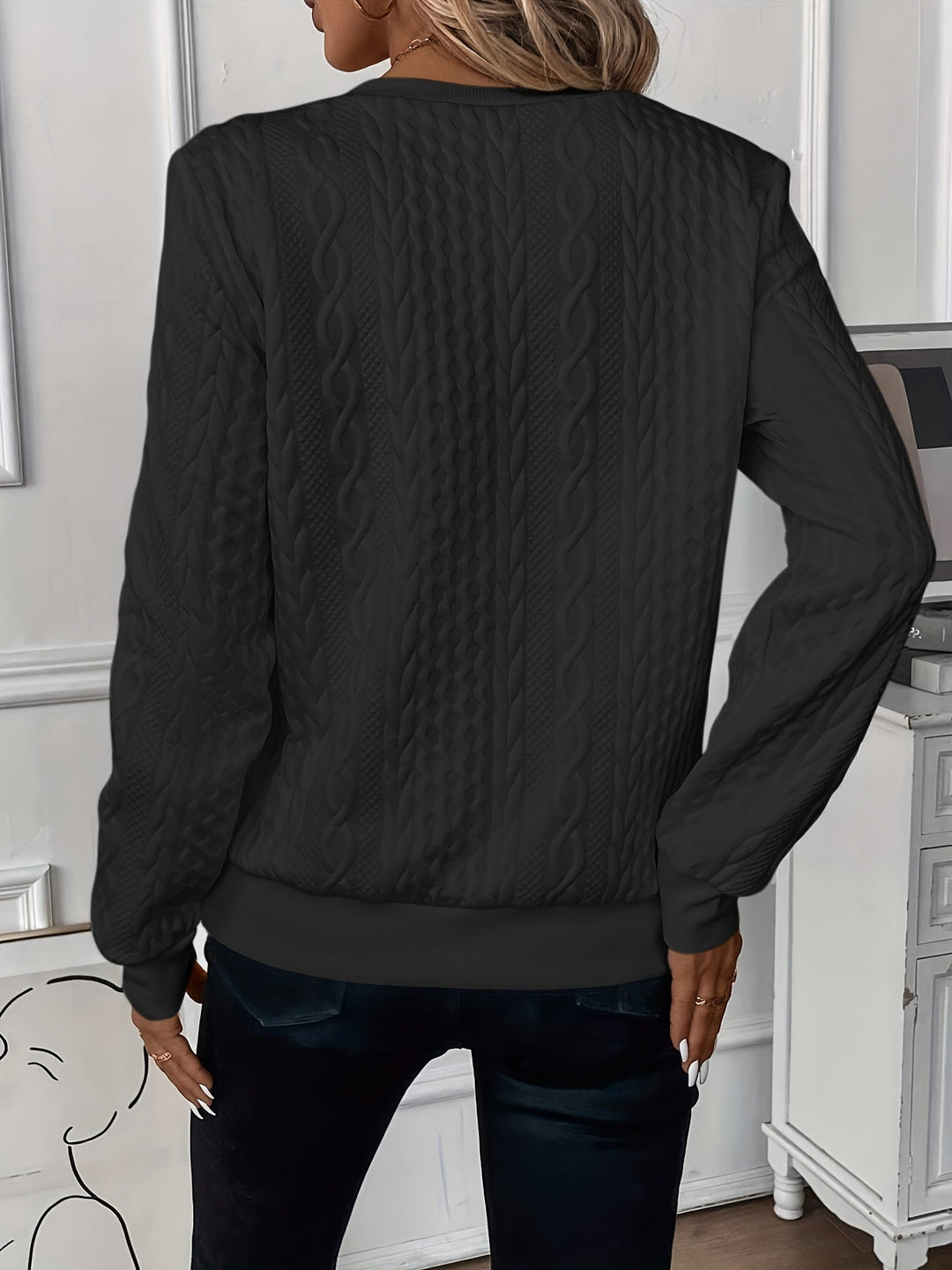 Amalie | Zip-up cable knit sweater