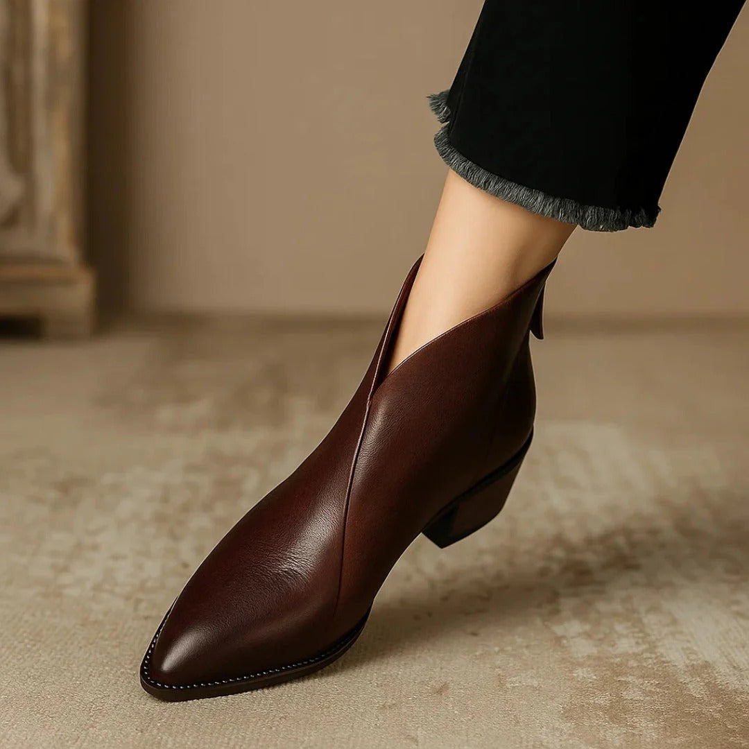 Viela® | Leather Ankle Boots