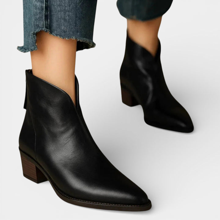 Viela® | Leather Ankle Boots