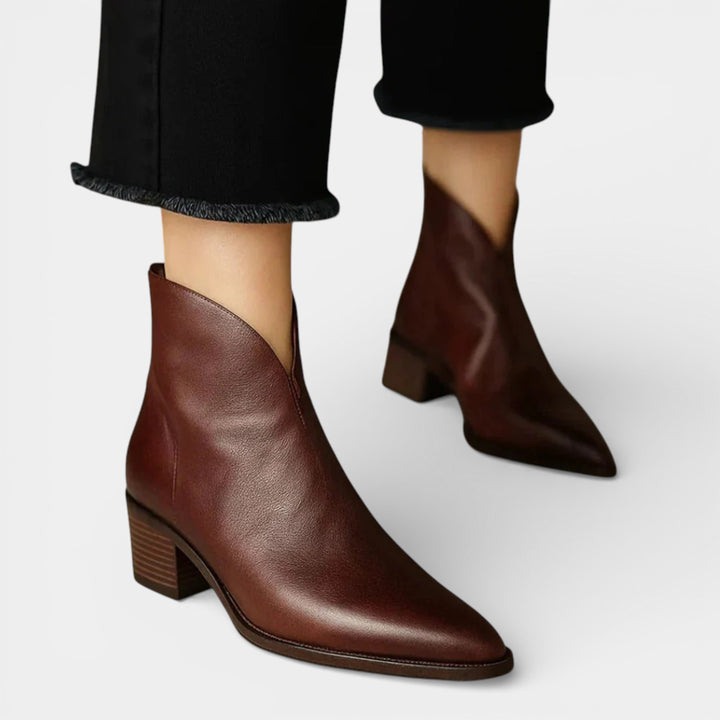 Viela® | Leather Ankle Boots