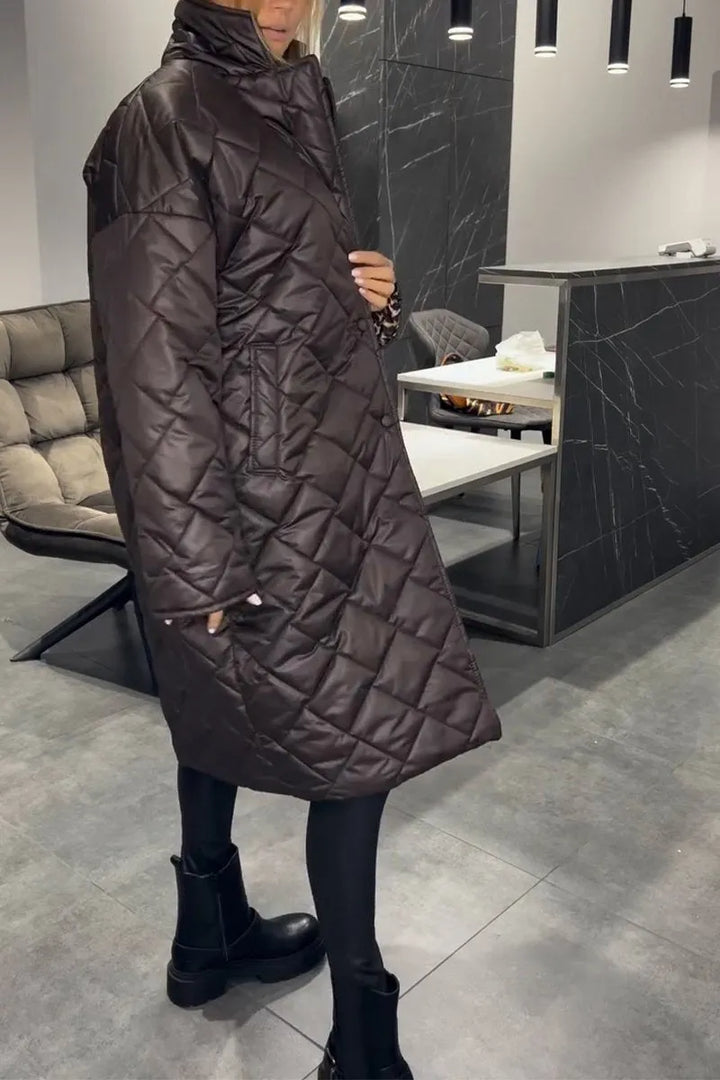 Olivia – Reversible Quilted Coat with Leopard Print Lining