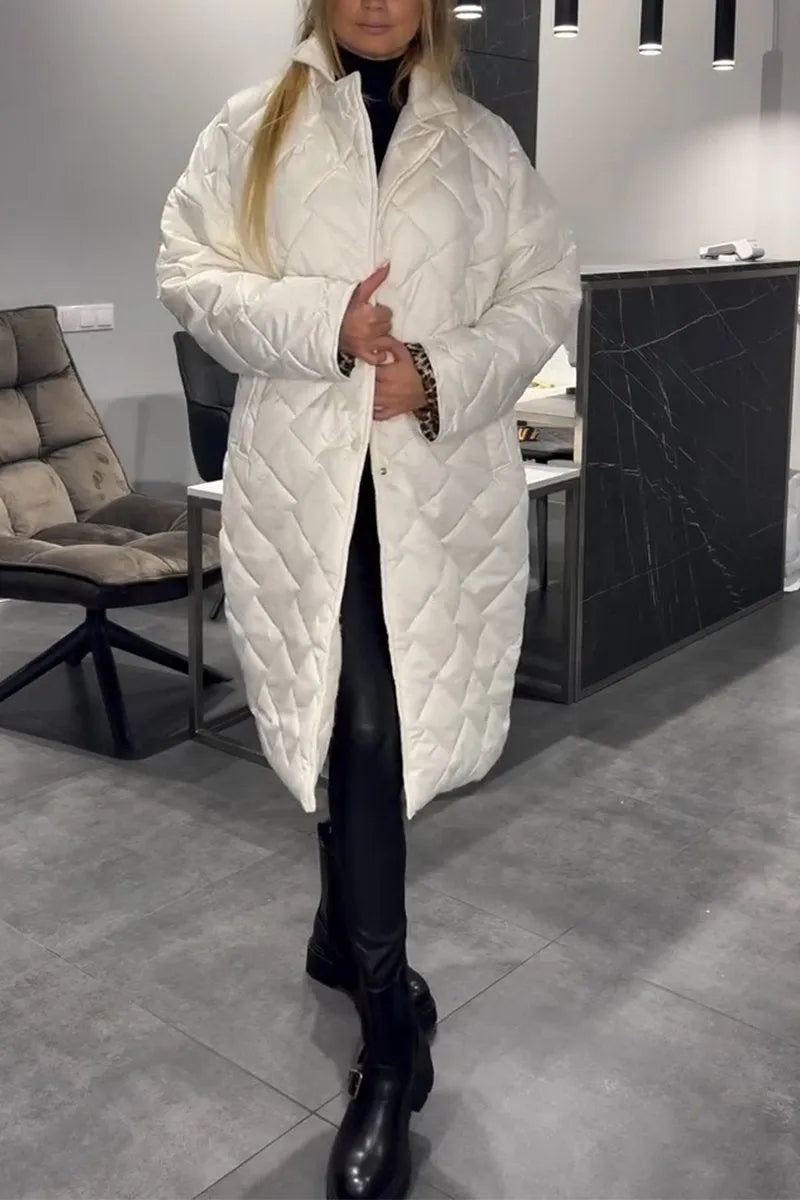Olivia – Reversible Quilted Coat with Leopard Print Lining