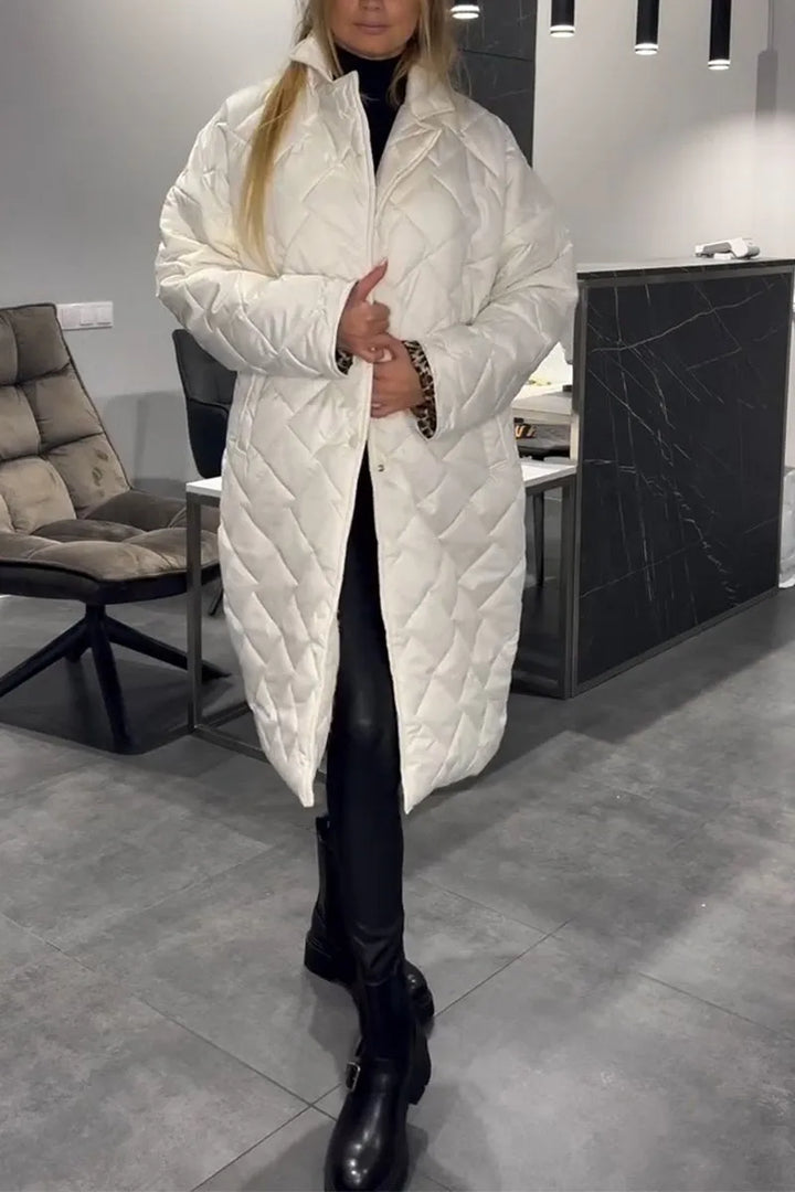 Olivia – Reversible Quilted Coat with Leopard Print Lining
